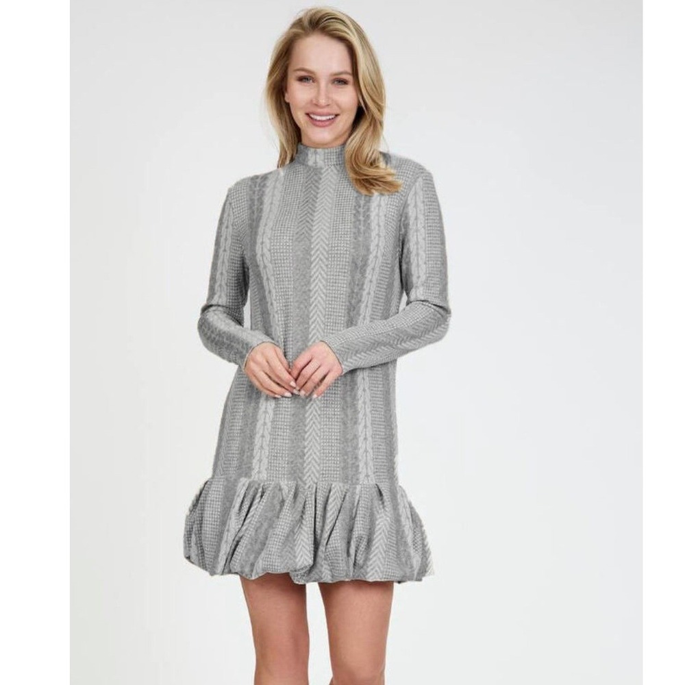 Andre‎ Tan Mini Dress Grey Elle Magazine Best Designer Chic NEW Medium